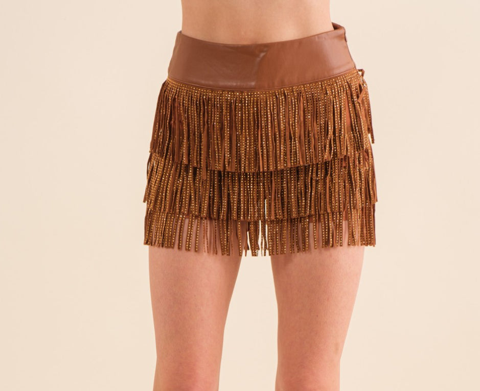 Moonlight Shorts - Faux Leather Waist