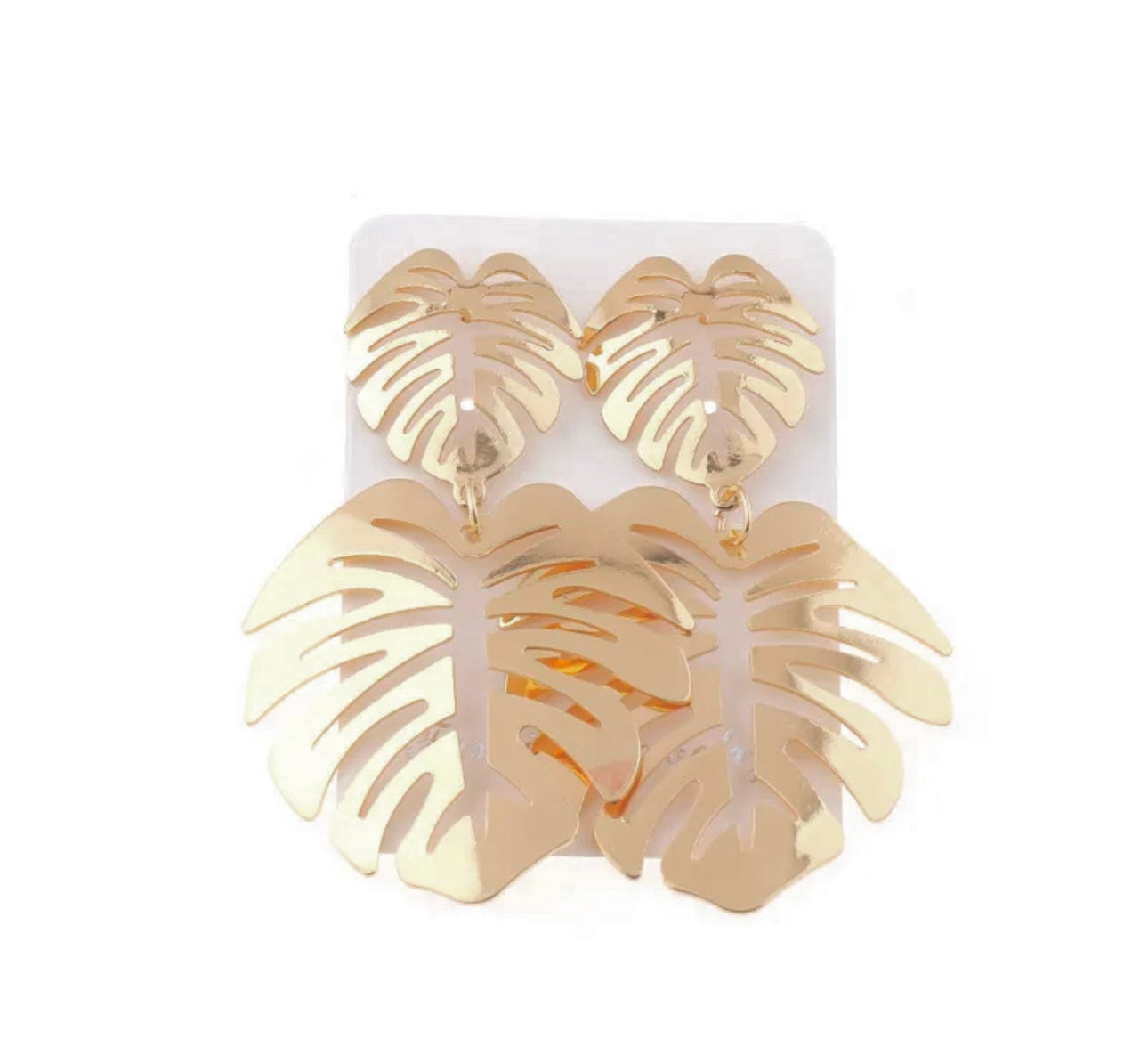 Tropical Gold Leaf Earrings