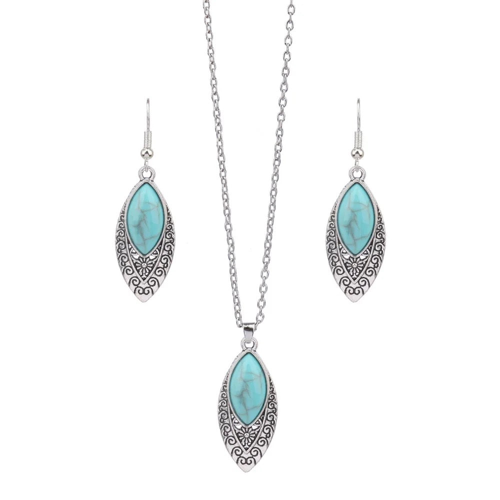 Turquoise Teardrop Jewelry Set