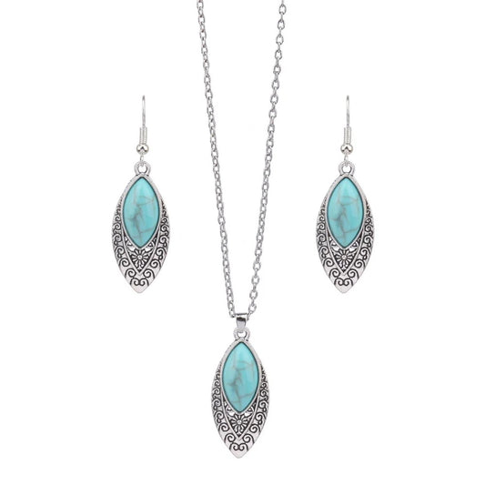 Turquoise Teardrop Jewelry Set