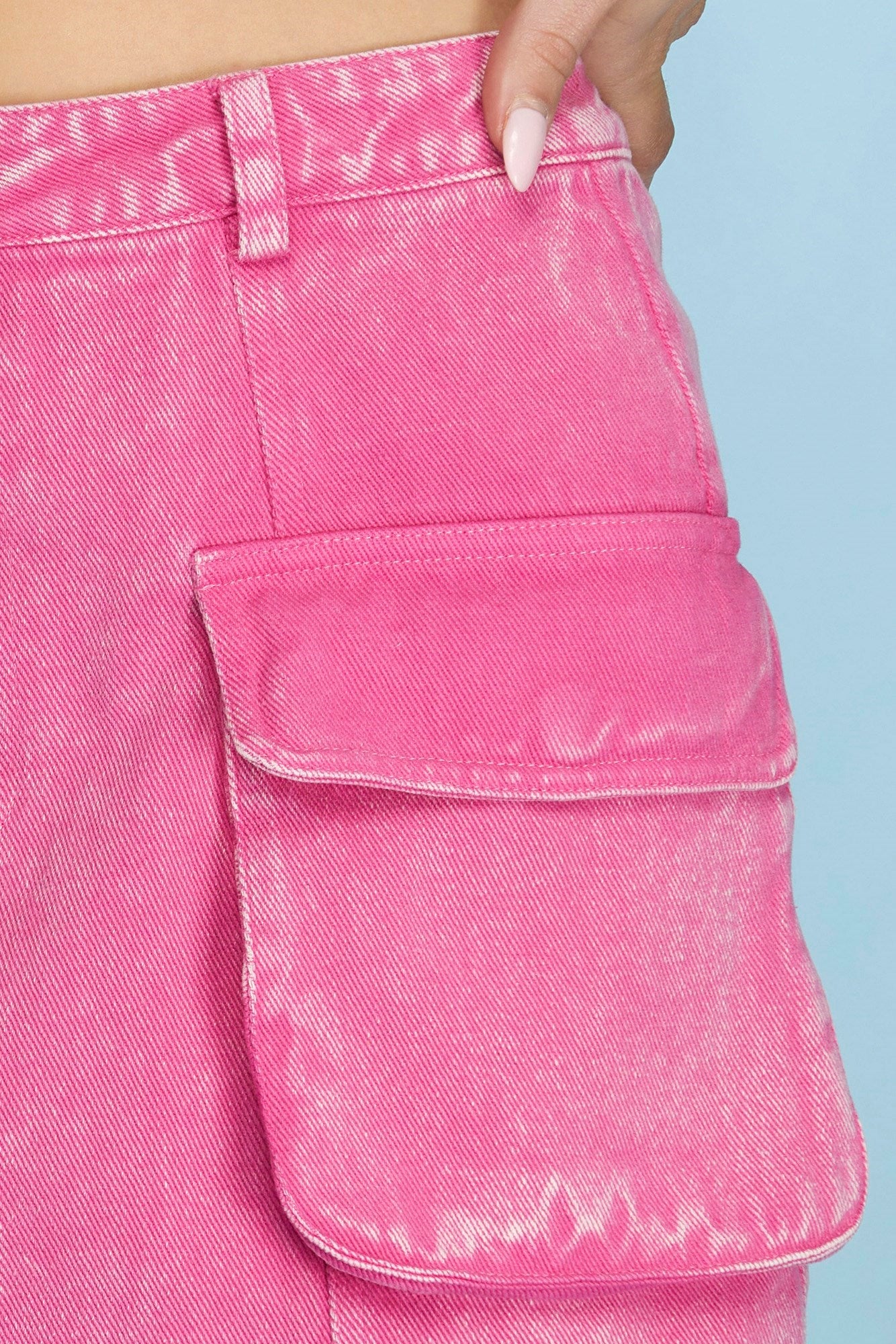 Pink Wash Cargo Skirt