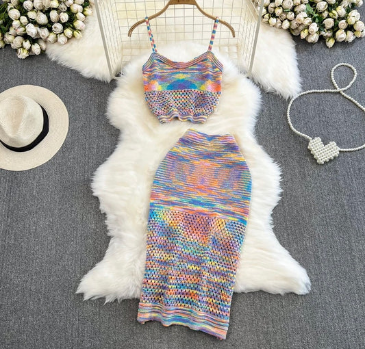 Abstract Sunset Knitted Set